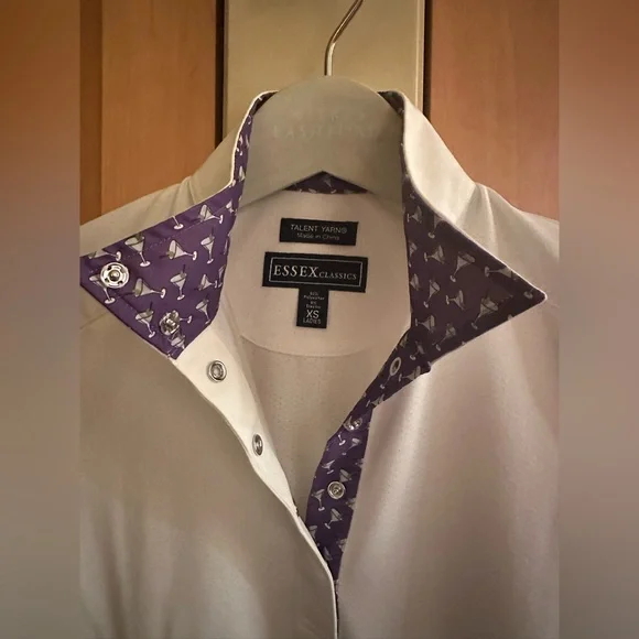 Essex Equestrian Show Shirt with Martini Glasses! XS, Excellent Condition! - Picture 4 of 15